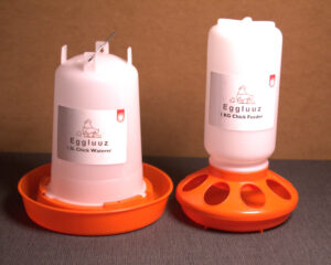 Waterer and Feeder for Chicks.