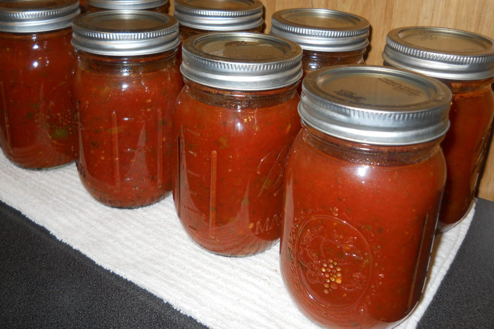 canned tomato sauce Home canned tomato sauce made from fresh tomatoes from the homestead garden.