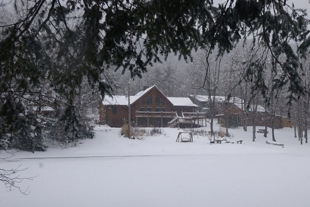 homestead in snow The homestead in a snowy setting.